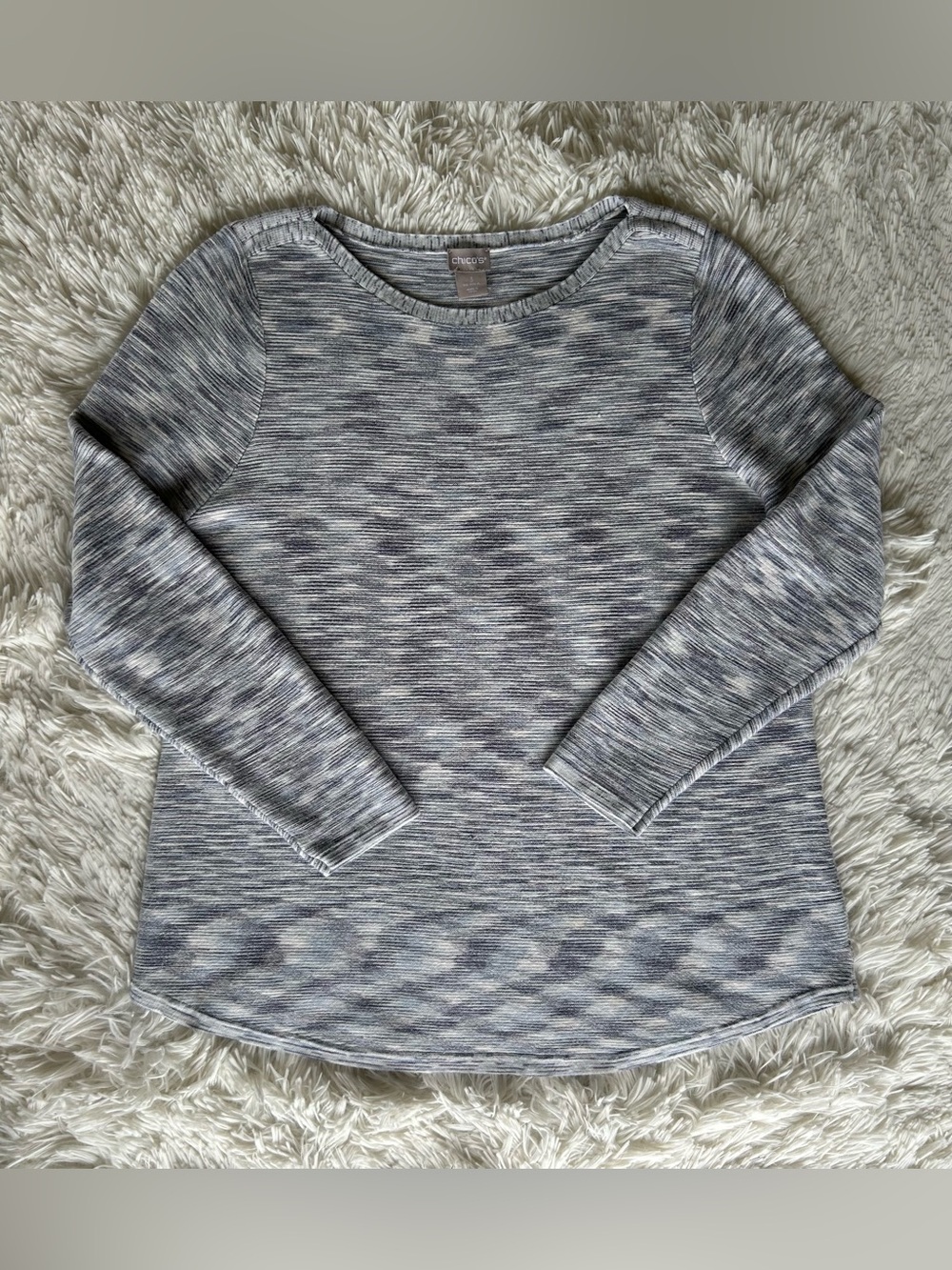 Chico's | Marled Blue Crewneck Sweater